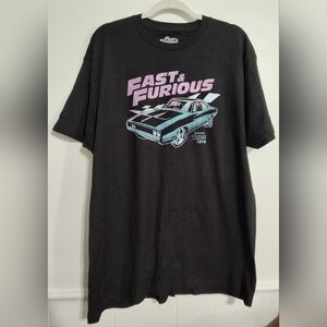 Y2K Fast & Furious Dodge Charger Men's‎ Large Black Short Sleeve T-Shirt Graphic